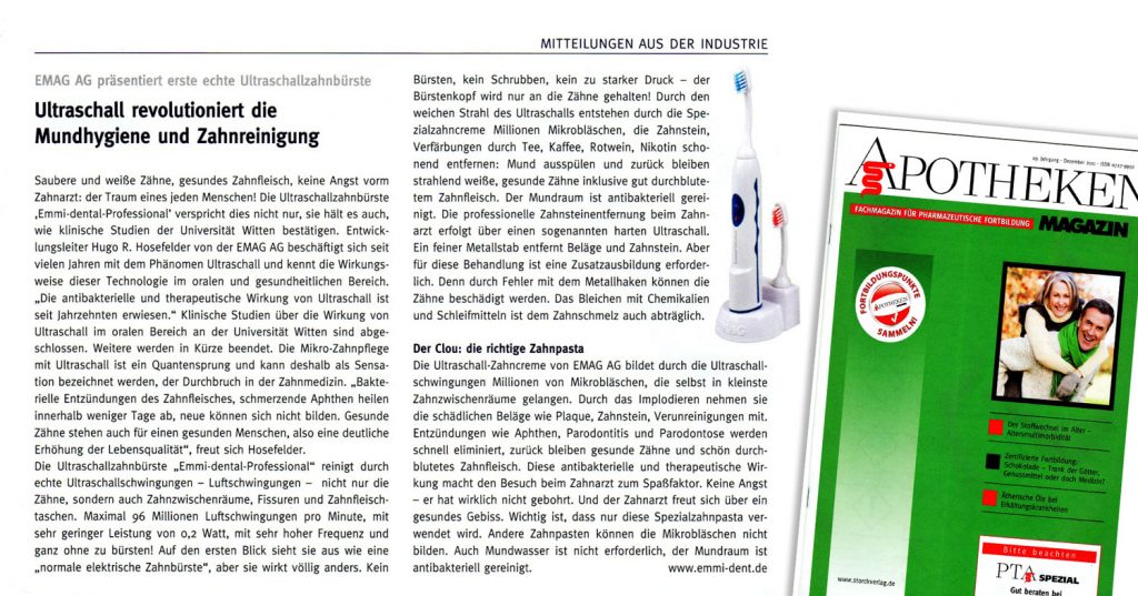 apotheken magazin berichtet über ultraschall mundhygiene