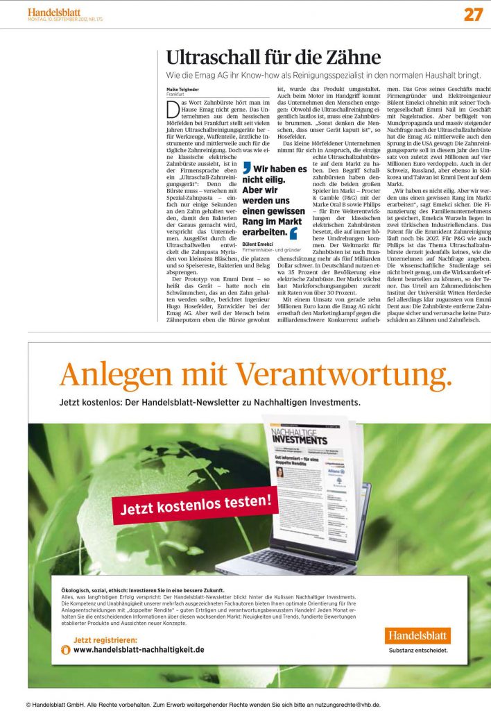 emmi dent im handelsblatt