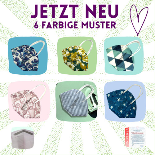 ffp2 maske neu muster farbig